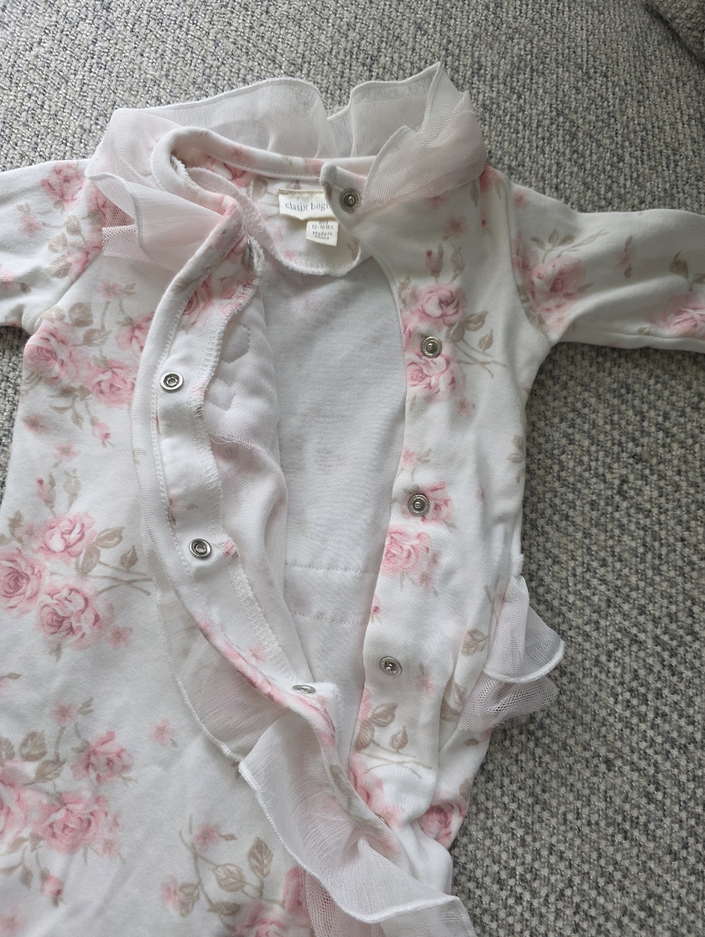 Floral Ruffle Baby One-Piece - Picture 6 of 7